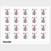 Paarse Bloem Fee en Vlinder Stickers (Vel)