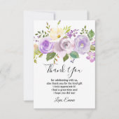 paarse bloem, floreel dank je wel kaartje bedankkaart (Voorkant)