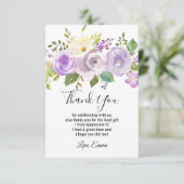 paarse bloem, floreel dank je wel kaartje bedankkaart (Staand voorkant)
