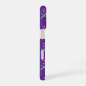 Paarse Bloem Fluit Monogram Naam Hoesje iPhone 16 Hoesje (Rechterkant)