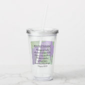 Paarse Bloem Foto Bijbel Verse Positief Denken Acryl Drinkbeker (Achterkant)