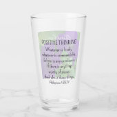 Paarse Bloem Foto Bijbel Verse Positief Denken Glas (Achterkant)