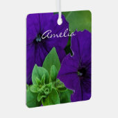 Paarse Bloem Foto Bijbel Verse Positief Denken Metalen Ornament (Voorkant Rechts)