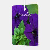 Paarse Bloem Foto Bijbel Verse Positief Denken Metalen Ornament (Voorkant links)