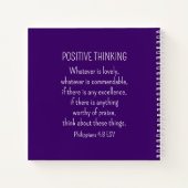 Paarse Bloem Foto Bijbel Verse Positief Denken Notitieboek (Achterkant)