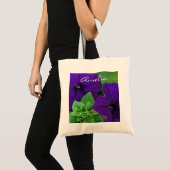 Paarse Bloem Foto Bijbel Verse Positief Denken Tote Bag (Voorkant (product))
