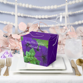 Paarse Bloem Foto Bijbelvers 40ste Verjaardag Bedankdoosjes