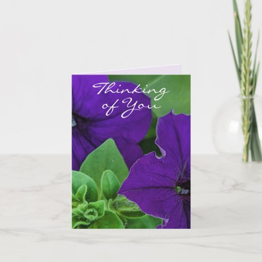 Paarse Bloem Foto Bijbelvers Denken aan U Kaart (Voorkant)