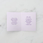 Paarse Bloem Foto Bijbelvers Denken aan U Kaart (Binnen)