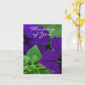 Paarse Bloem Foto Bijbelvers Denken aan U Kaart (Gele Bloem)