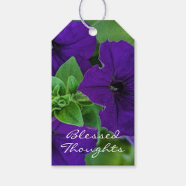 Paarse Bloem Foto Bijbelvers Gezegende Gedachten Cadeaulabel