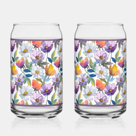 Paarse Bloem Frisdrank Glas