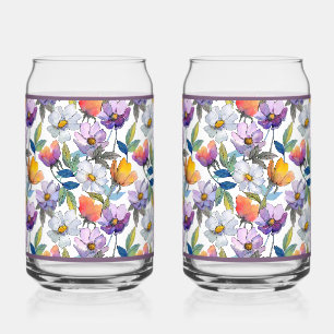 Paarse Bloem Frisdrank Glas