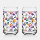 Paarse Bloem Frisdrank Glas (Achterkant)