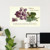 Paarse Bloem Gebed Zondag Moederdag Poster (Thuiskantoor)