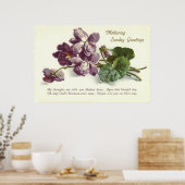 Paarse Bloem Gebed Zondag Moederdag Poster (Keuken)