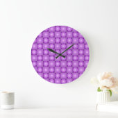 Paarse Bloem Geometrisch Patroon Grote Klok (Huis)