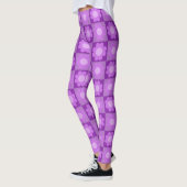 Paarse Bloem Geometrisch Patroon Leggings (Links)