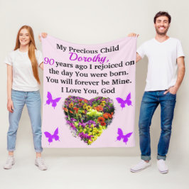  PAARSE BLOEM GEPERSONALISEERDE 90E FLEECE DEKEN