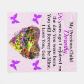  PAARSE BLOEM GEPERSONALISEERDE 90E FLEECE DEKEN (Voorkant (Horizontaal))