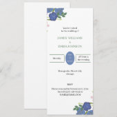 Paarse bloem gepersonaliseerde bruiloft kaart (Voorkant / Achterkant)