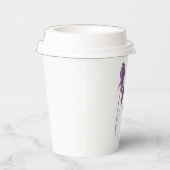 Paarse bloem gepersonaliseerde douche papieren bekers (Rechts)