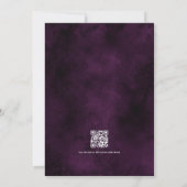 Paarse Bloem Gothic Trouw QR Code Kaart (Achterkant)
