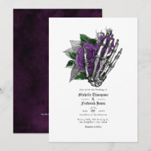 Paarse Bloem Gothic Trouw QR Code