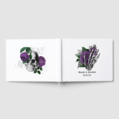 Paarse Bloem Gothic Trouwen Gastenboek (Volledig)