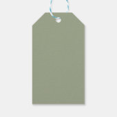 Paarse Bloem Groene Lint Verjaardag Cadeaulabel (Achterkant)
