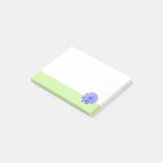 Paarse Bloem Groene Rand Post-it® Notes (Schuin)