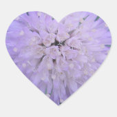 Paarse bloem hart sticker (Voorkant)