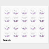 Paarse Bloem Herdenkings Funeral Ronde Sticker (Vel)