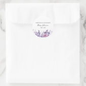 Paarse Bloem Herdenkings Funeral Ronde Sticker (Tas)