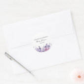 Paarse Bloem Herdenkings Funeral Ronde Sticker (Envelop)