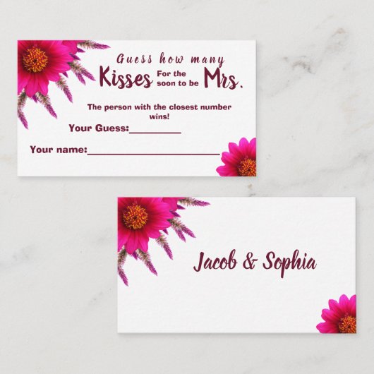 Paarse bloem Hoeveel kussen voor Mrs Shower Plaatskaartje (Voorkant / Achterkant)