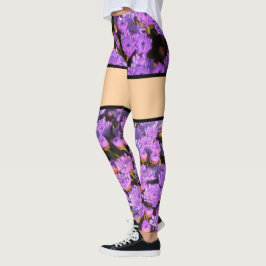 Paarse bloem illusie Leggings