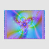 Paarse bloem in blauw tissuepapier (Voorkant)