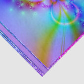 Paarse bloem in blauw tissuepapier (Detail)