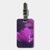 Paarse Bloem in Zach Licht Bagagelabel (Voorkant verticaal)