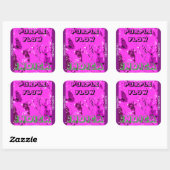 PAARSE BLOEM INDICA VIERKANTE STICKER (Vel)