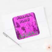 PAARSE BLOEM INDICA VIERKANTE STICKER (Envelop)