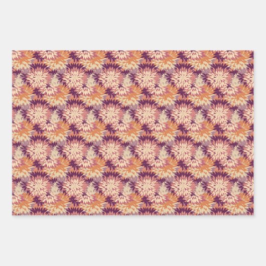 Paarse bloem inpakpapier vel (Voorkant 3)