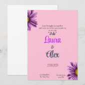 Paarse Bloem Inspiratie Uitnodiging voor een bruil (Voorkant / Achterkant)
