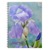 Paarse Bloem Iris Art Journal Personaliseren Notitieboek (Voorkant)