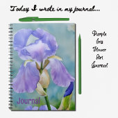 Paarse Bloem Iris Art Journal Personaliseren Notitieboek