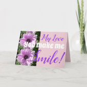 Paarse Bloem Je Maakt Me Glimlach Verjaardagskaart Kaart (Voorkant)