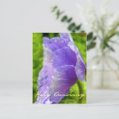 Paarse Bloem Jubileum Briefkaart (Staand voorkant)