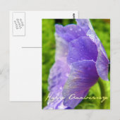 Paarse Bloem Jubileum Briefkaart (Voorkant / Achterkant)