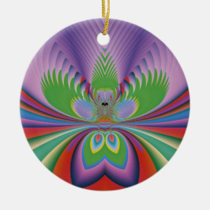 Paarse Bloem Keramisch Ornament